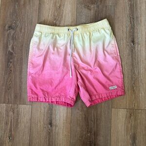 Modern Amusement Swim Trunks Men’s SIZE XL‎ Yellow Pink Ombre Shorts Summer